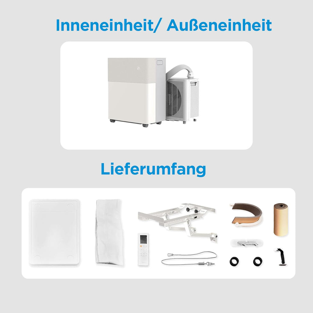 Midea PortaSplit-E Mobile Klimaanlage,Kühlen A++/Heizen A+, 12000 BTU 3,5kW,Mini-Split-Klimaanlage