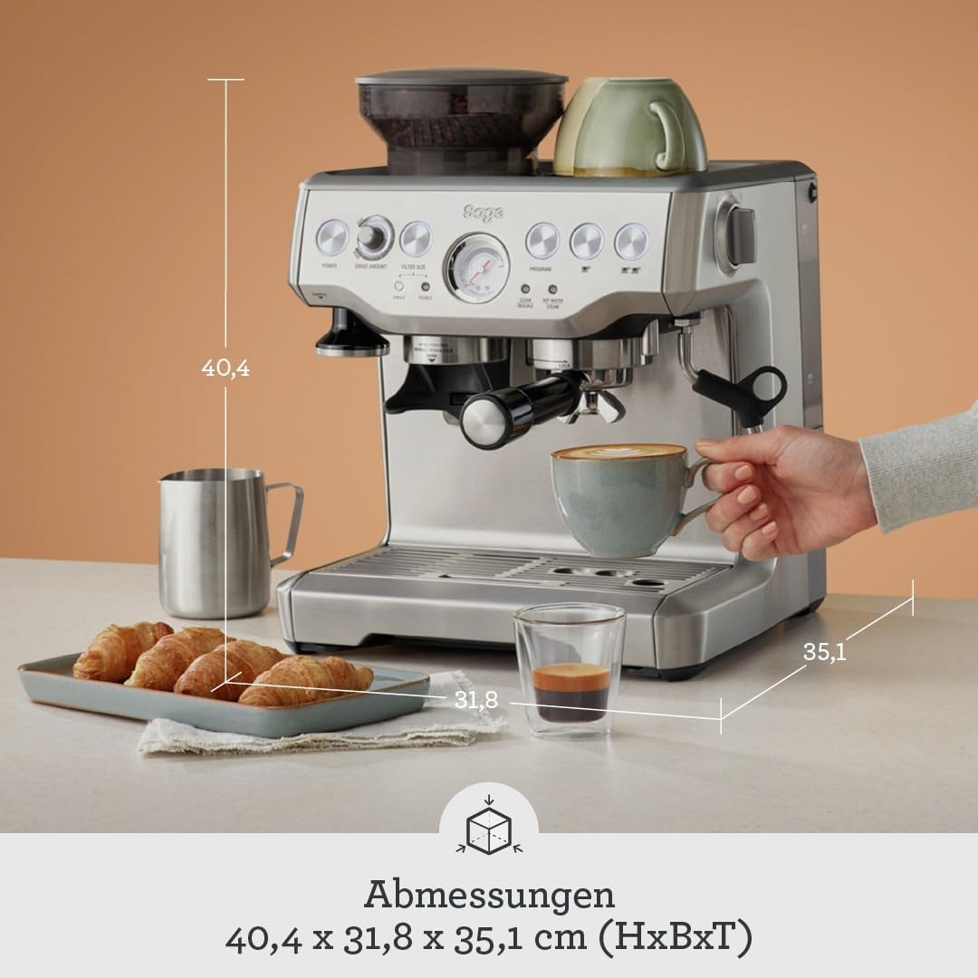 Sage - The Barista Express - Kaffeemaschine mit manuellem Milchaufschäumer & Mahlwerk