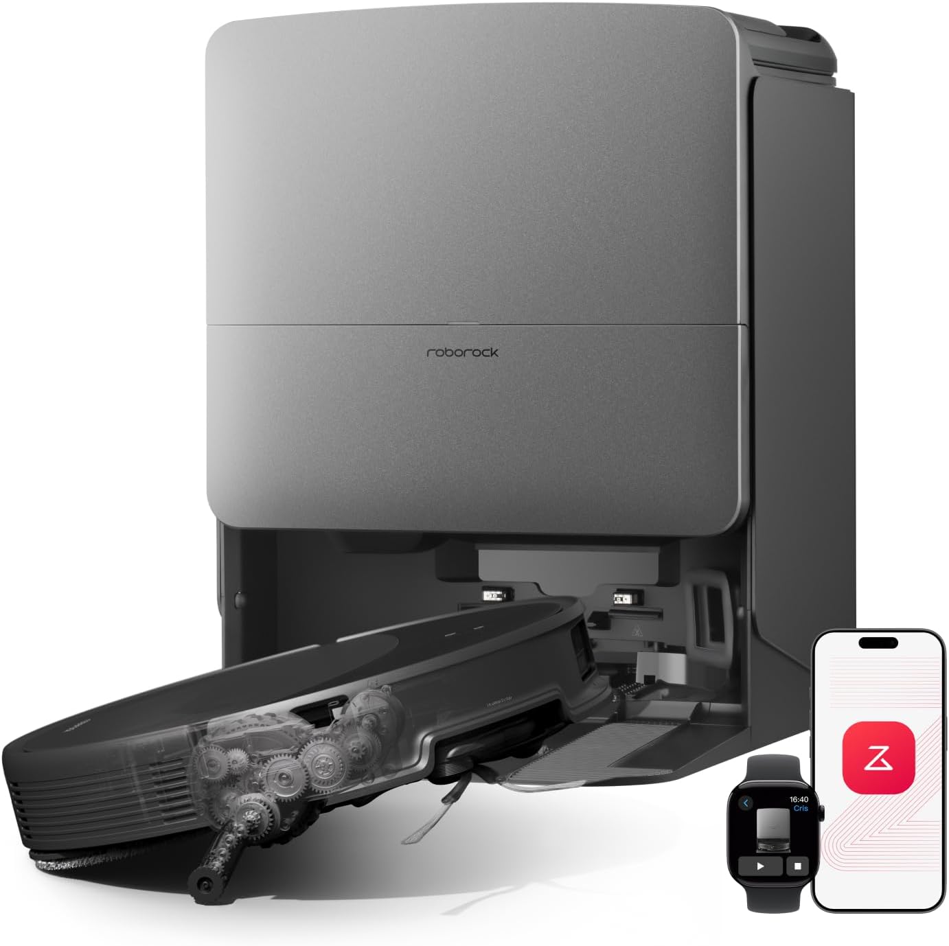 roborock Saros 20 Saugroboter mit Wischfunktion&angebbarem Wischmopp, AdaptiLift Chassis 3.0, 36.000 Pa Saugkraft