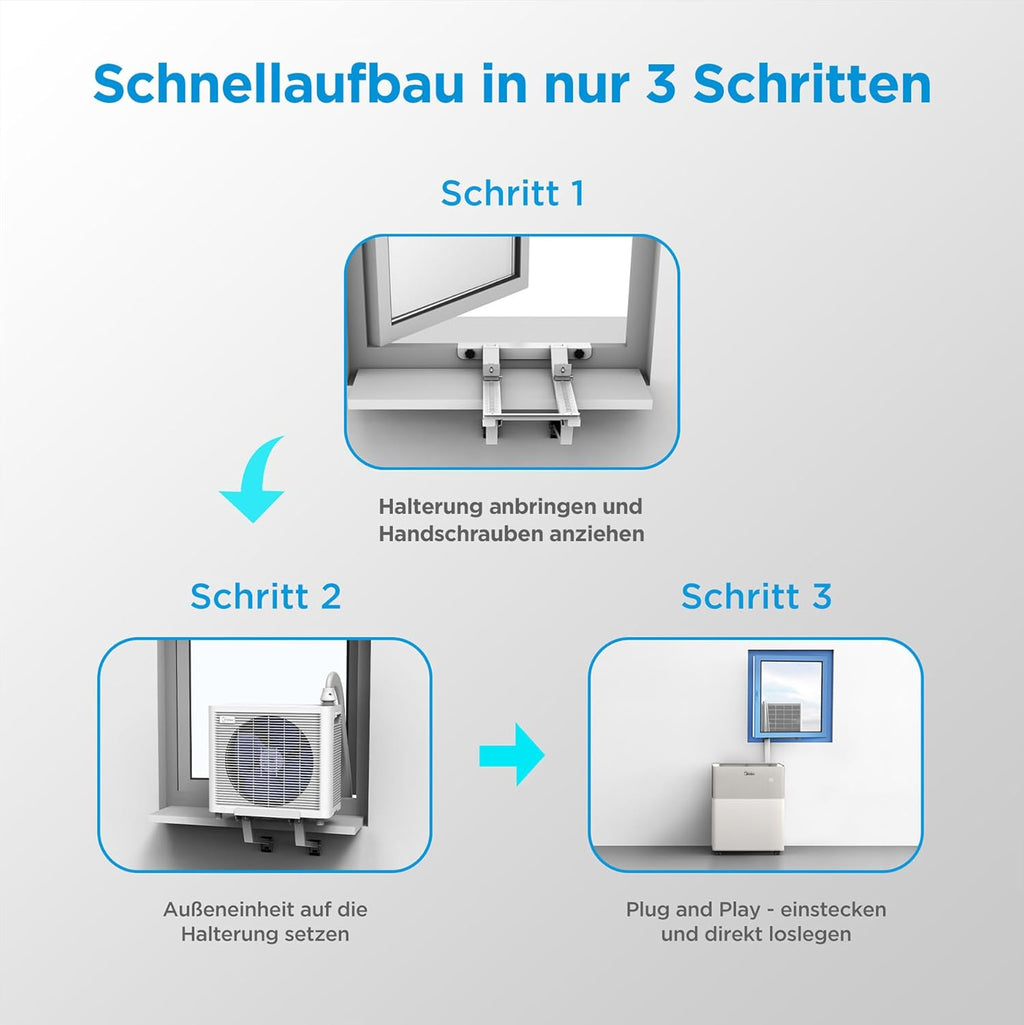 Midea PortaSplit-E Mobile Klimaanlage,Kühlen A++/Heizen A+, 12000 BTU 3,5kW,Mini-Split-Klimaanlage