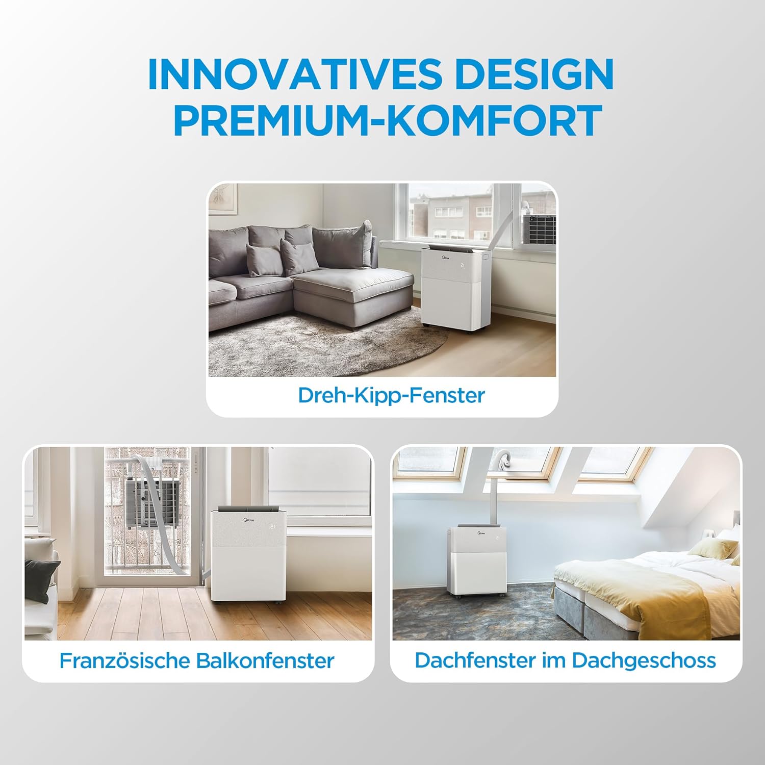 Midea PortaSplit-E Mobile Klimaanlage,Kühlen A++/Heizen A+, 12000 BTU 3,5kW,Mini-Split-Klimaanlage